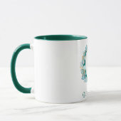 Aquamariner und Goldmonogramm-Letter Q Tasse (Links)
