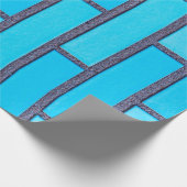 Aquamariner und grauer Backstein Geschenkpapier (Ecke)