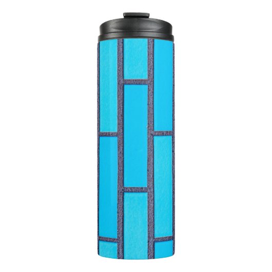 Aquamariner und grauer Backstein Thermosbecher (Vorderseite)