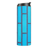 Aquamariner und grauer Backstein Thermosbecher (Nach links gedreht)