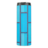 Aquamariner und grauer Backstein Thermosbecher (Rückseite)