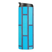 Aquamariner und grauer Backstein Thermosbecher (Nach rechts gedreht)