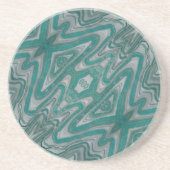 Aquamariner und grauer erdgrüner Abstrakter Sandst Getränkeuntersetzer (Vorne)