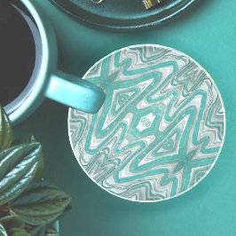 Aquamariner und grauer erdgrüner Abstrakter Sandst Getränkeuntersetzer