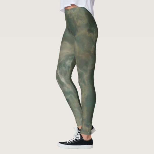 Aquamariner und grüner Marmor Leggings (Links)