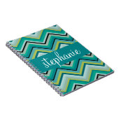 Aquamariner und grüner riesiger Zickzack Muster-In Notizblock (Rechte Seite)