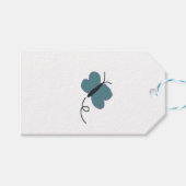 Aquamariner und Lila Schmetterling Geschenkanhänger (Vorderseite (Horizontal))