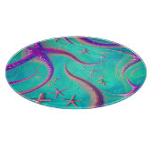 Aquamariner und Lila Starfish Beachy Schneidebrett (Ecke)