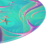 Aquamariner und Lila Starfish Beachy Schneidebrett (Ecke)