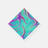 Aquamariner und Lila Starfish Beachy Serviette (Ecke)