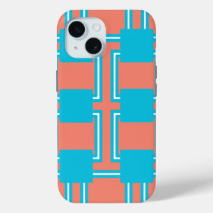 Aquamariner und orangefarbener Platz Case-Mate iPhone Hülle