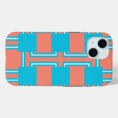 Aquamariner und orangefarbener Platz Case-Mate iPhone Hülle (Rückseite (Horizontal))