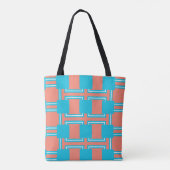 Aquamariner und orangefarbener Platz Tasche (Rückseite)