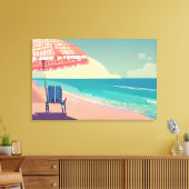 Aquamariner und Peach Beach Blue Water Sessel und Leinwanddruck (Insitu (Wohnzimmer))