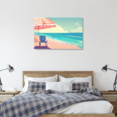 Aquamariner und Peach Beach Blue Water Sessel und Leinwanddruck (Insitu (Schlafzimmer))
