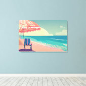 Aquamariner und Peach Beach Blue Water Sessel und Leinwanddruck (Insitu (Holzboden))