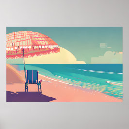 Aquamariner und Peach Beach, Blue WaterSessel und Poster