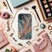 Aquamariner und pfirsichfarbener Glitzer Case-Mate iPhone Hülle