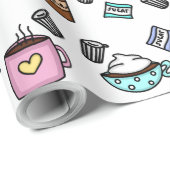 Aquamariner und rosa niedlicher Kaffee Geschenkpapier (Rolleneckpunkt)