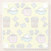 Aquamariner und rosa niedlicher Kaffee Untersetzer (Rückseite)