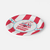 Aquamariner und roter pappteller (Schrägansicht)