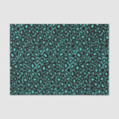 Aquamariner und schwarzer Leopard-Tierdruck Seidenpapier (Vorderseite)