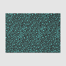 Aquamariner und schwarzer Leopard-Tierdruck Seidenpapier