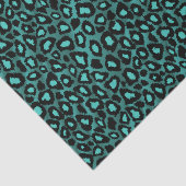Aquamariner und schwarzer Leopard-Tierdruck Seidenpapier (Ausschnitt)