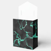 Aquamariner und schwarzer Marmorlook Geschenkschachtel (Geöffnet)