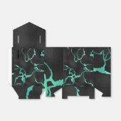Aquamariner und schwarzer Marmorlook Geschenkschachtel (Ungefaltet)