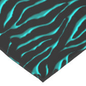 Aquamariner und schwarzer Zebra-gestreifter Kurzer Tischläufer (Ecke)