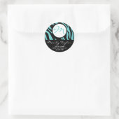 Aquamariner und schwarzer Zebra-Umschlag Aufkleber (Tasche)