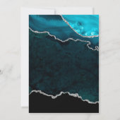 Aquamariner und silberer Glitzer Agate & Marble We Dankeskarte (Rückseite)