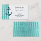 Aquamariner und Turquouise Zickzack Anker Visitenkarte (Vorne/Hinten)