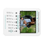 Aquamariner und weißer Foto Kalender Rette unsere  Magnet (Horizontal)