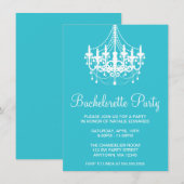 Aquamariner und weißer Junggeselinnen-Abschied Einladung (Vorne/Hinten)