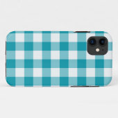Aquamariner und weißer Karo Gingham Pattern Case-Mate iPhone Hülle (Rückseite (Horizontal))