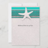 Aquamariner und weißer Strand Starfish Süße 16 Ein Einladung (Rückseite)