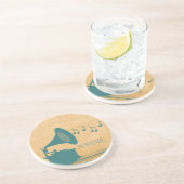 Aquamariner Vintager Gramophon Untersetzer (Seite)