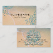 Aquamariner Vintager Retro SeeMuschel-Rolle-Strand Visitenkarte (Vorne/Hinten)