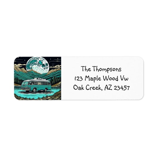 Aquamariner Vintager RV Camper im Berg Retro (Vorne)