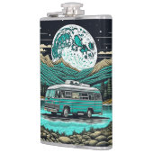 Aquamariner Vintager RV Camper im Berg Retro Flachmann (Links)