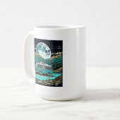 Aquamariner Vintager RV Camper im Berg Retro Kaffeetasse (Vorderseite Links)