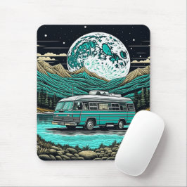 Aquamariner Vintager RV Camper im Berg Retro Mousepad