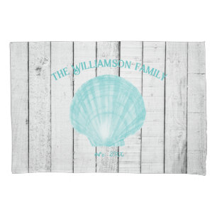 Aquamariner Vintager Scallop-Muschel Kissen-Fall Kissenbezug