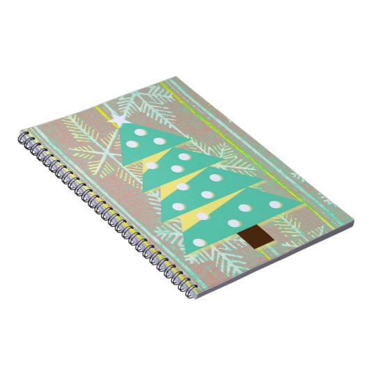 Aquamariner Vintager Weihnachtsbaum Weihnachtszeit Notizblock (Rechte Seite)