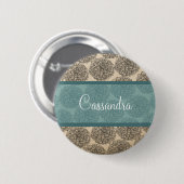 Aquamariner Vintager Zinnknopf Button (Vorne & Hinten)