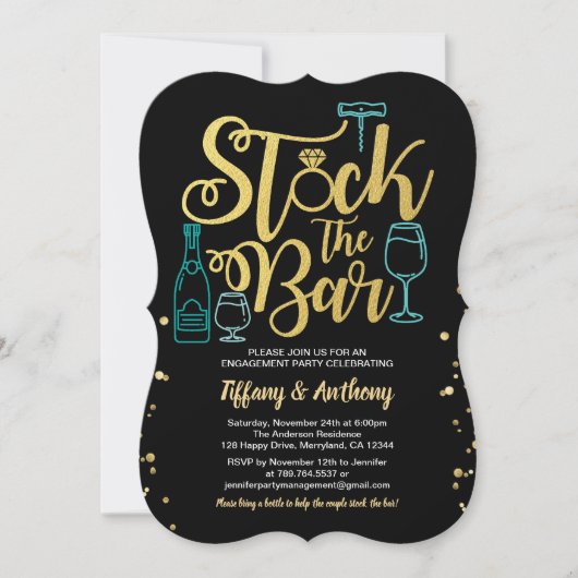 Aquamariner Vorrat das Einladung (Vorderseite)