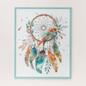 Aquamariner Wasserfarben-Dreamcatcher Puzzle (Vertikal)