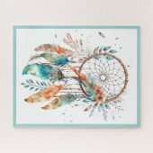 Aquamariner Wasserfarben-Dreamcatcher Puzzle (Horizontal)